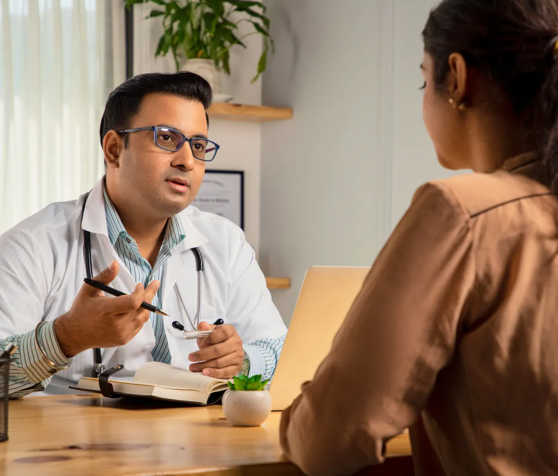 A doctor reviewing a care plan with a patient