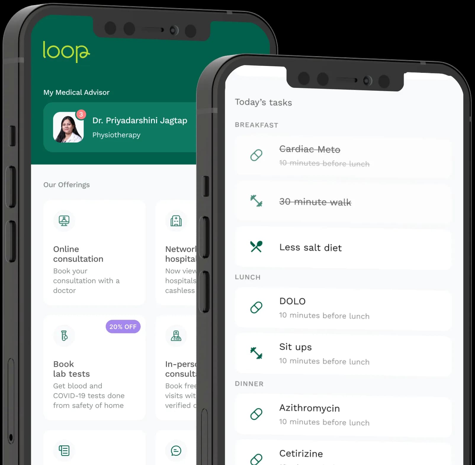 Aries Health employee app screens