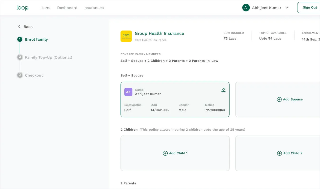 Aries Health insurance dashboard