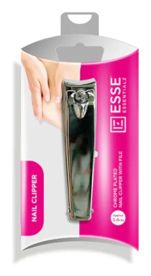 Essentialz Chrome Plated Nail Clipper with File 5.6 cm