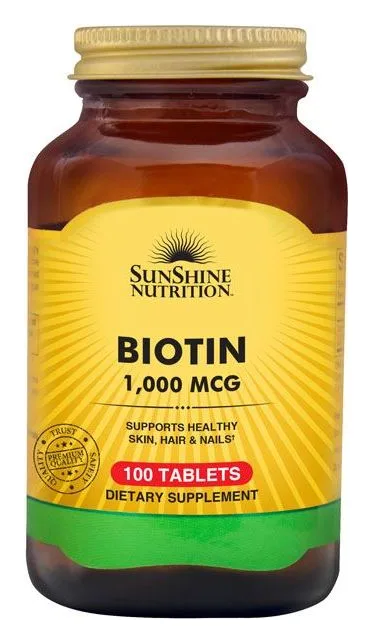 Sunshine Nutrition Biotin 1000mcg 100 Tablets
