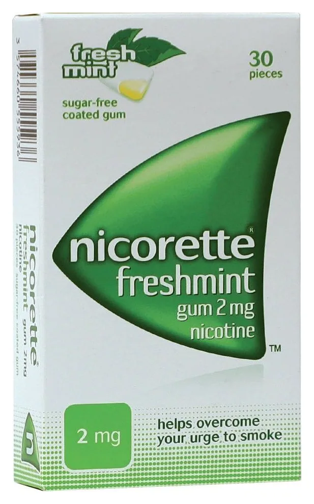 Nicorette Gum 2 mg Nicotine Gum Sugar-free Fresh Mint Flavour 30 Pieces