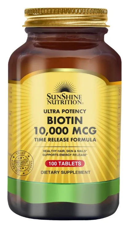 Sunshine Nutrition Ultra Potency Biotin 10000 Mcg 100 Tablets