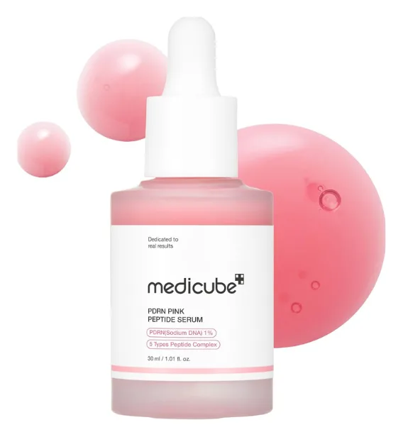 Medicube PDRN Pink Peptide Glow Serum, Anti-Aging, Elasticity Boost and Brightening, 30ml