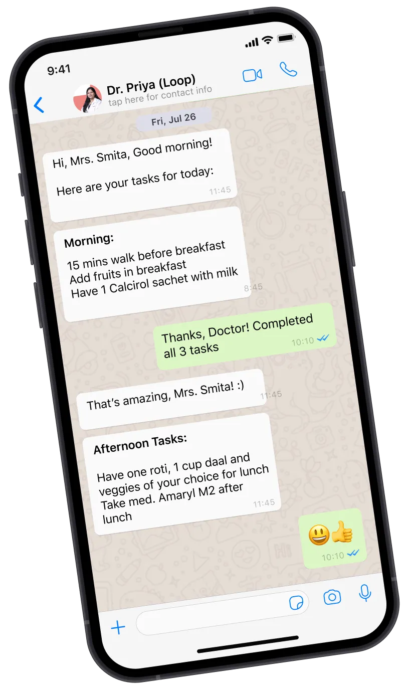 Aries care-team chat reminders on phone
