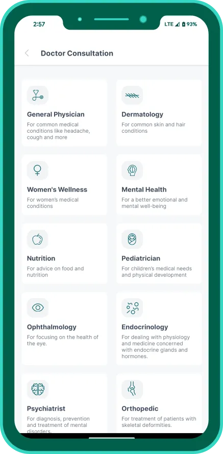 Aries home screen in Aries Health app